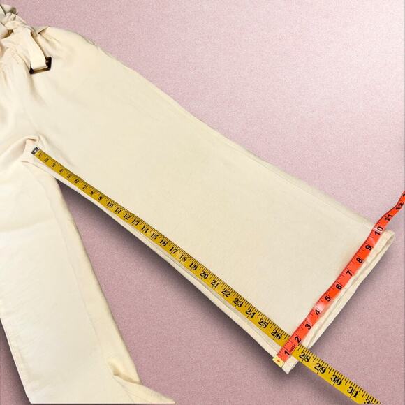 WISH Frida Sleeveless Crossover V Neck Belted Wide Leg Jumpsuit Size S Beige - Picture 14 of 16